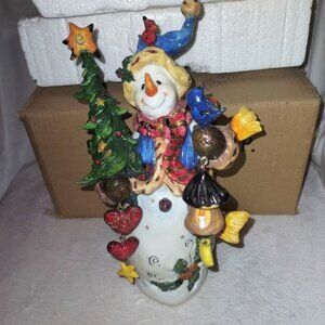 Vintage Christhomas Corp. Christmas Snowman with all the Trimmings Figurine NWT